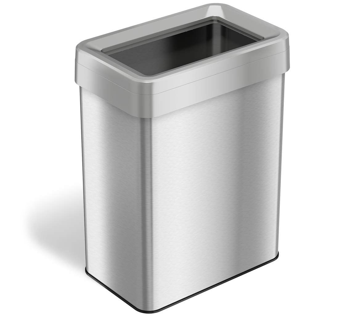 iTouchless 18-Gallon Rectangular Open-Top TrashCan