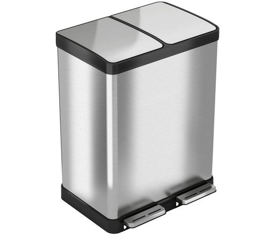 iTouchless SoftStep 16-Gallon Dual-Compartmenttep Trash Can