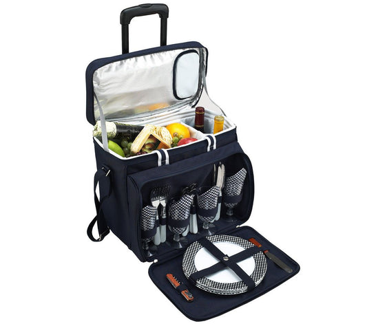 Picnic at Ascot Picnic Cooler for 4 on Wheels