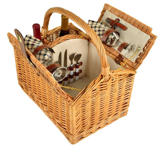 Picnic at Ascot Vineyard Willow Picnic Basket for 2
