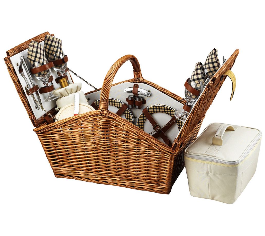 Picnic at Ascot Huntsman English-Style Picnic Basket for 4