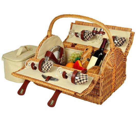 Picnic at Ascot Yorkshire Willow Picnic Basketfor 4