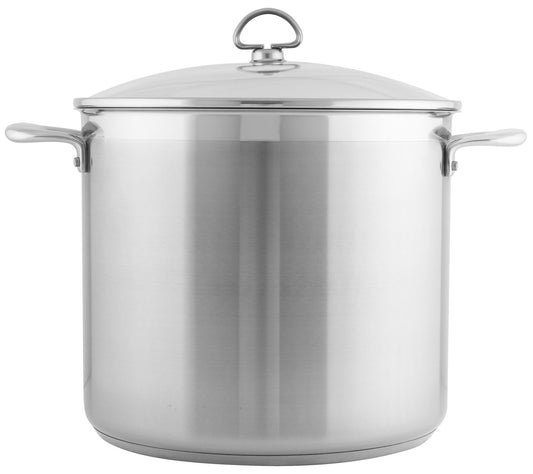 Chantal Induction 21 Steel Cookware 12-qt Stockpot w/Glass Li