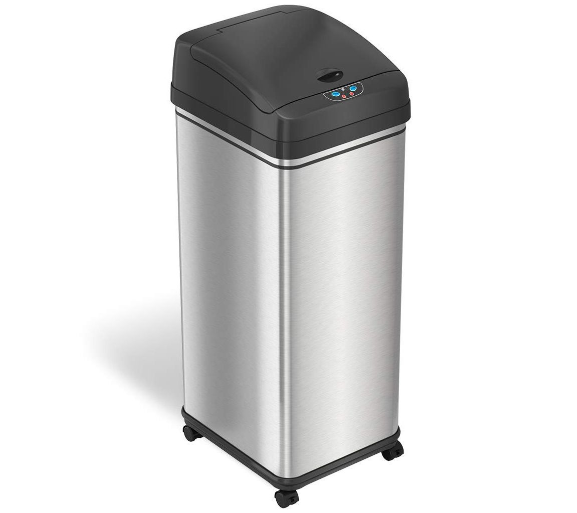 iTouchless Glide 13-Gal Stainless Pet-Proof Sensor Trash Can