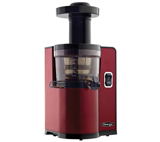 Omega VSJ843QR Vertical Slow Masticating Juicer, Red