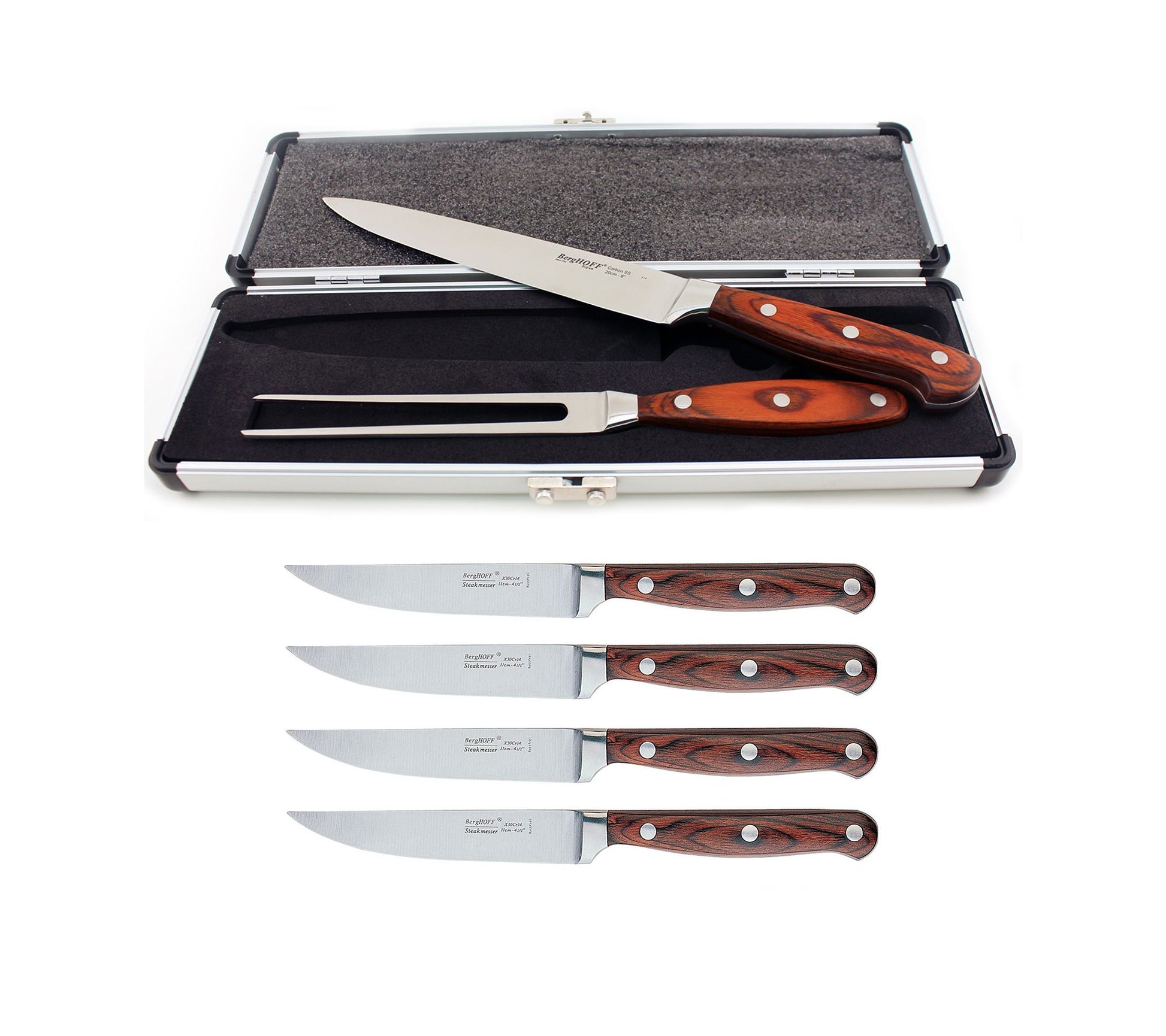 BergHOFF Pakka Wood 7pc Steak & Carving Set