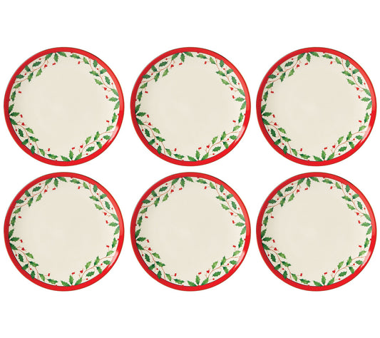 LENOX 6 Piece Holiday Accent Plate Set