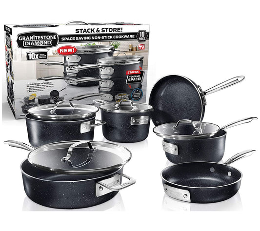 Granitestone Pro 10 Piece Stackmaster Cookware Set
