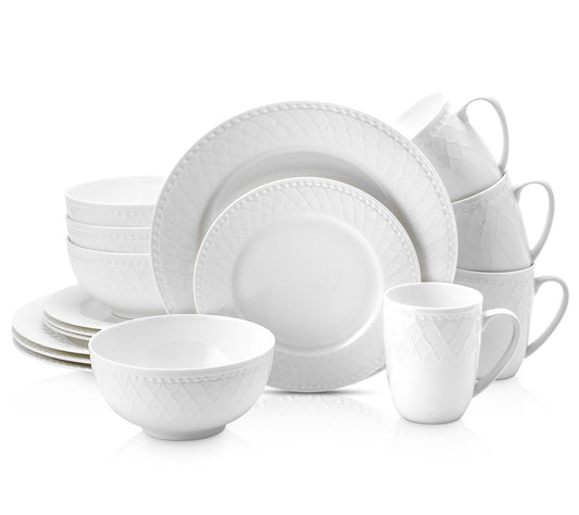 Stone + Lain Alexandria 16-Piece Bone China Dinnerware Set
