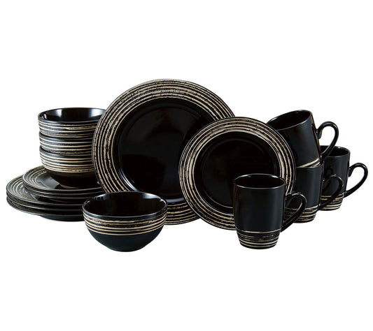 Pfaltzgraff Bryson Black 16-Piece Dinnerware