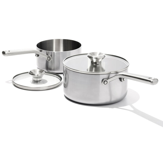 OXO Mira 4-pc Stainless Steel Covered Saucepan Set