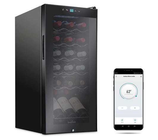 Ivation 18-Bottle Freestanding Wine Cooler w/ Wi-fi Smart App