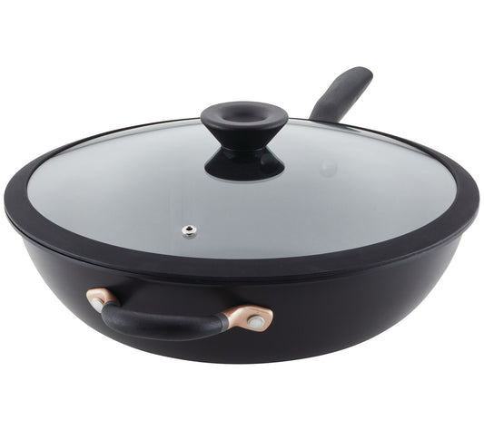 Meyer Accent Series 12.75" Stir Fry Wok with Handle and Lid