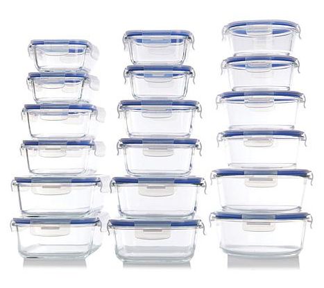Kinetic Go Green 36-Piece Glass Food Storage Container Set