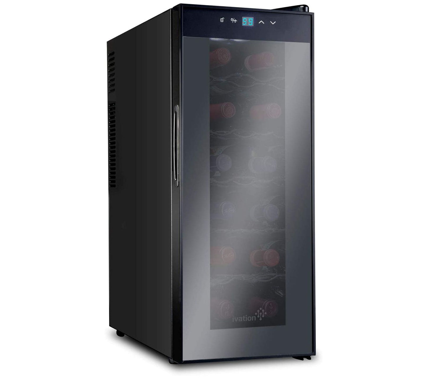 Ivation 12-Bottle Thermoelectric Black Wine Coo ler