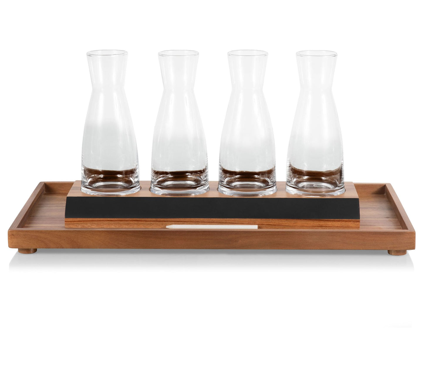Legacy Acacia Wood Cava Brunch Set of 4 GlassCarafes