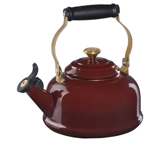 Le Creuset Whistling Kettle with Gold Knob and Brackets