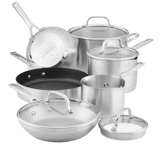 KitchenAid 3-Ply Base Stainless Steel 10pcCookware Set