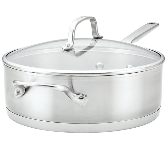 KitchenAid 3-Ply Base Stainless Steel Covered Sute Pan 4.5qt