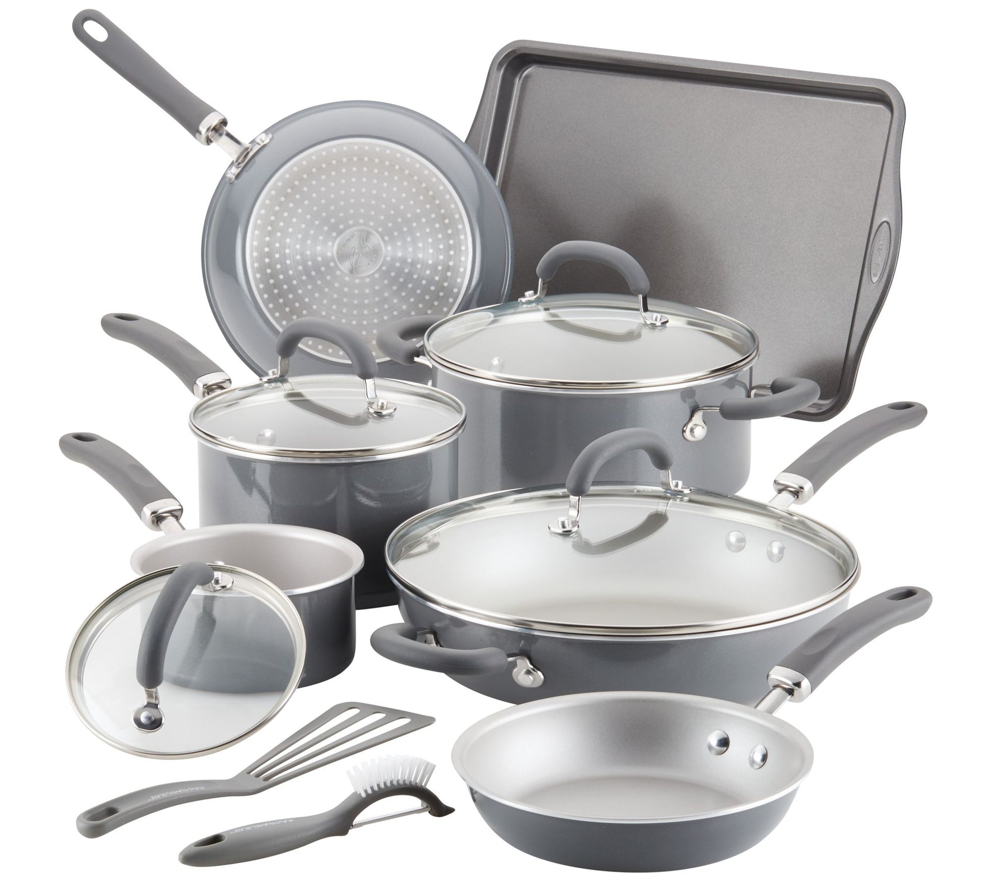 Rachael Ray Create Delicious Nonstick CookwareSet, 13pc, Gray