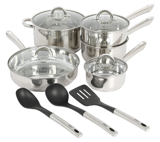Oster Sangerfield 12 Piece Stainless Steel Cookware Set
