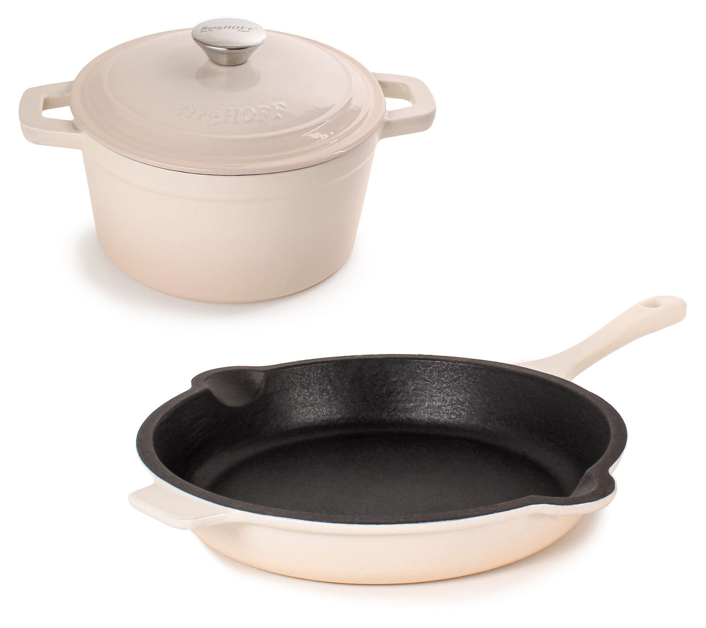 BergHOFF Neo 3Pc Cast Iron Fry Pan & Round Dutch Oven Set