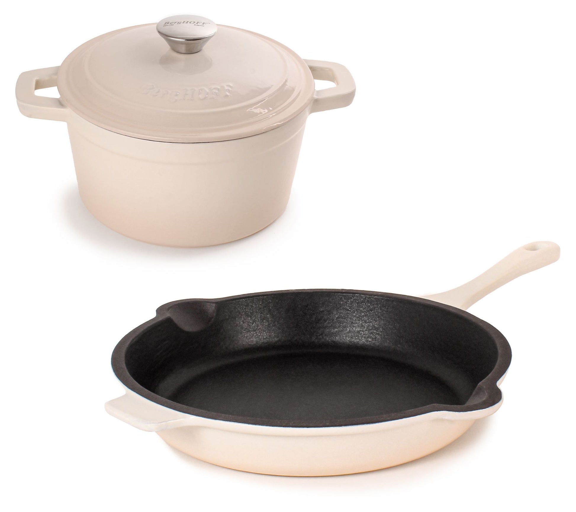 BergHOFF Neo 3Pc Cast Iron Fry Pan & Round Dutch Oven Set