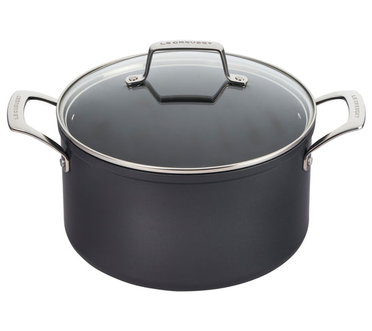 Le Creuset Esse ntial Ceramic 6 .3 qt. Stockpot with Glass Lid