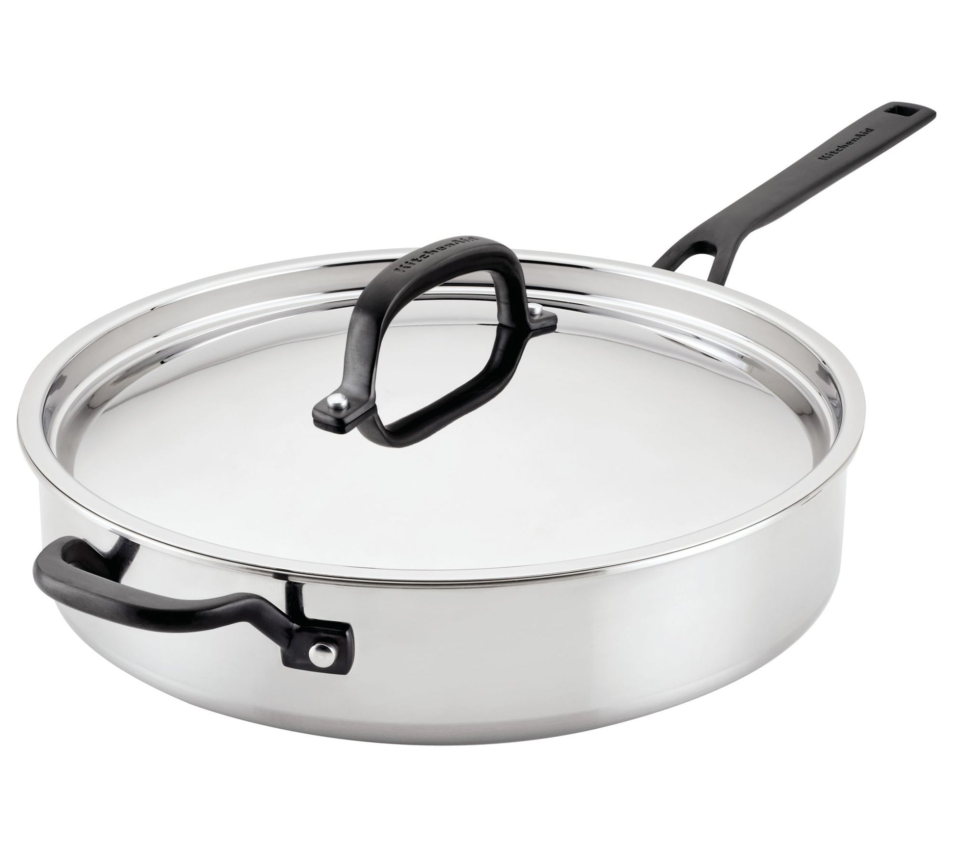 KitchenAid Stainless Steel Induction Saute Panwith Lid, 5qt
