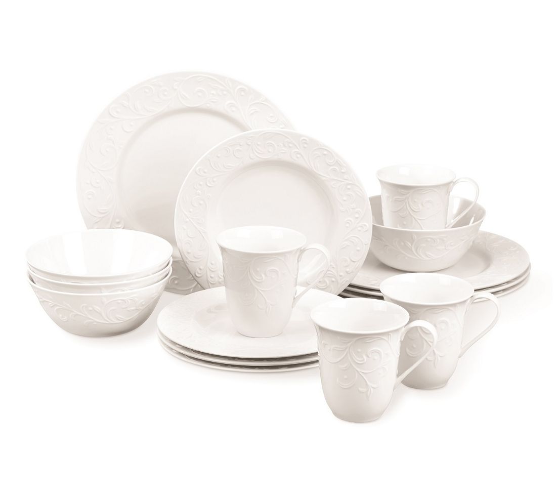 Lenox 16-Piece Opal Innocence Carved DinnerwareSet