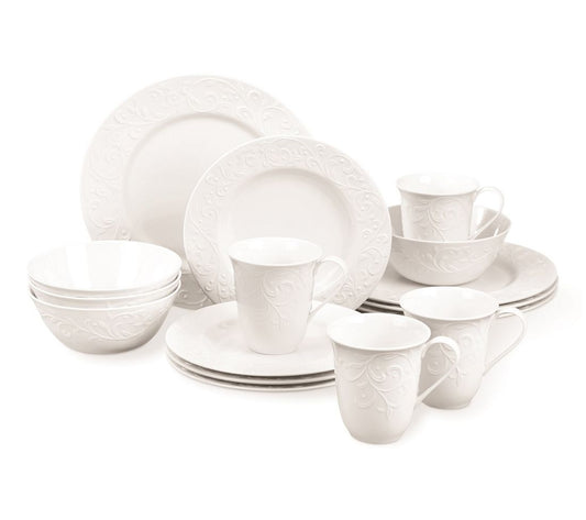 Lenox 16-Piece Opal Innocence Carved DinnerwareSet