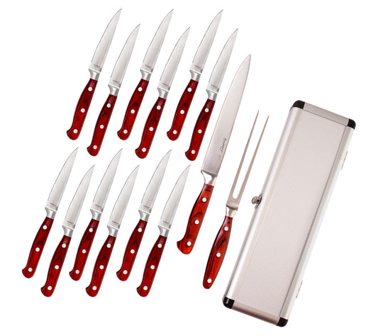 BergHOFF Pakka Wood 15Pc Steak & Carving Set