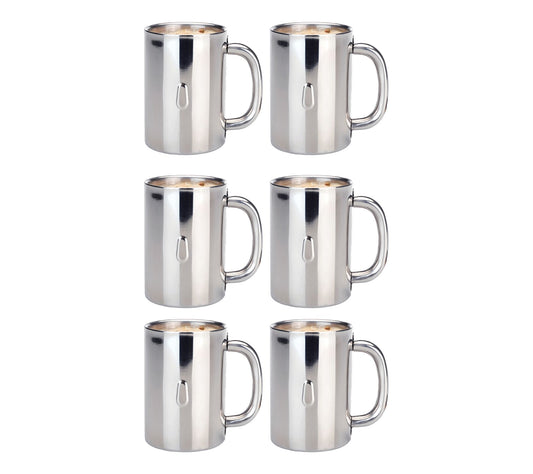 BergHOFF Straight 6Pc 18/10 SS Mug Set, 12 oz