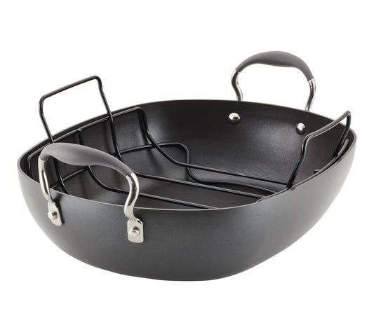 Anolon Advanced Hard Anodized Nonstick Roaster with Rack, 14in