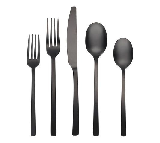 Cambridge Beacon Black Satin 45-Piece FlatwareSet