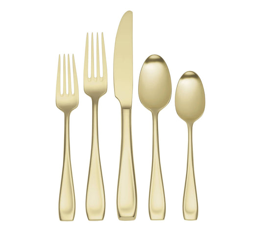 Oneida Moda Satin Champagne 20 Piece Fine Flatware Set
