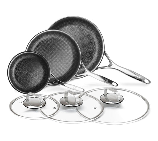 Livwell DiamondClad SS Nonstick 3-Pc Fry PanSet w/ Lids