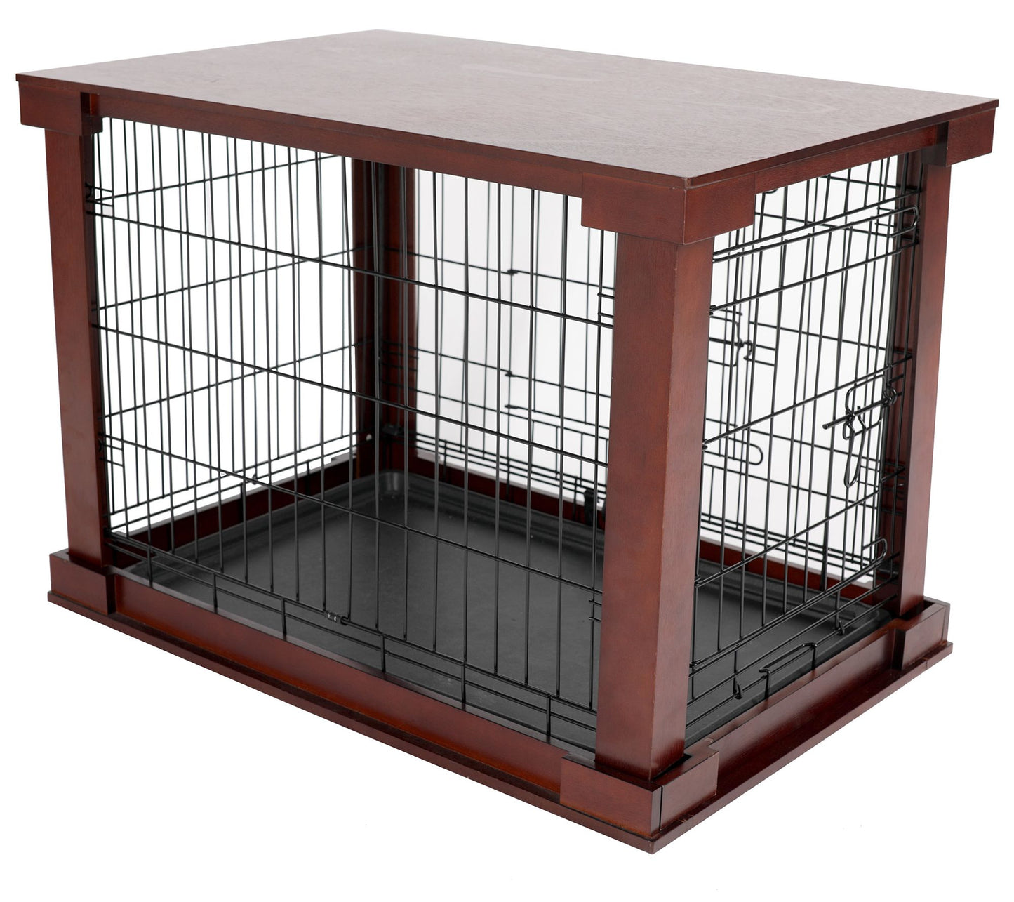 Pet Cage with Crate Cover, Mahogany, Small