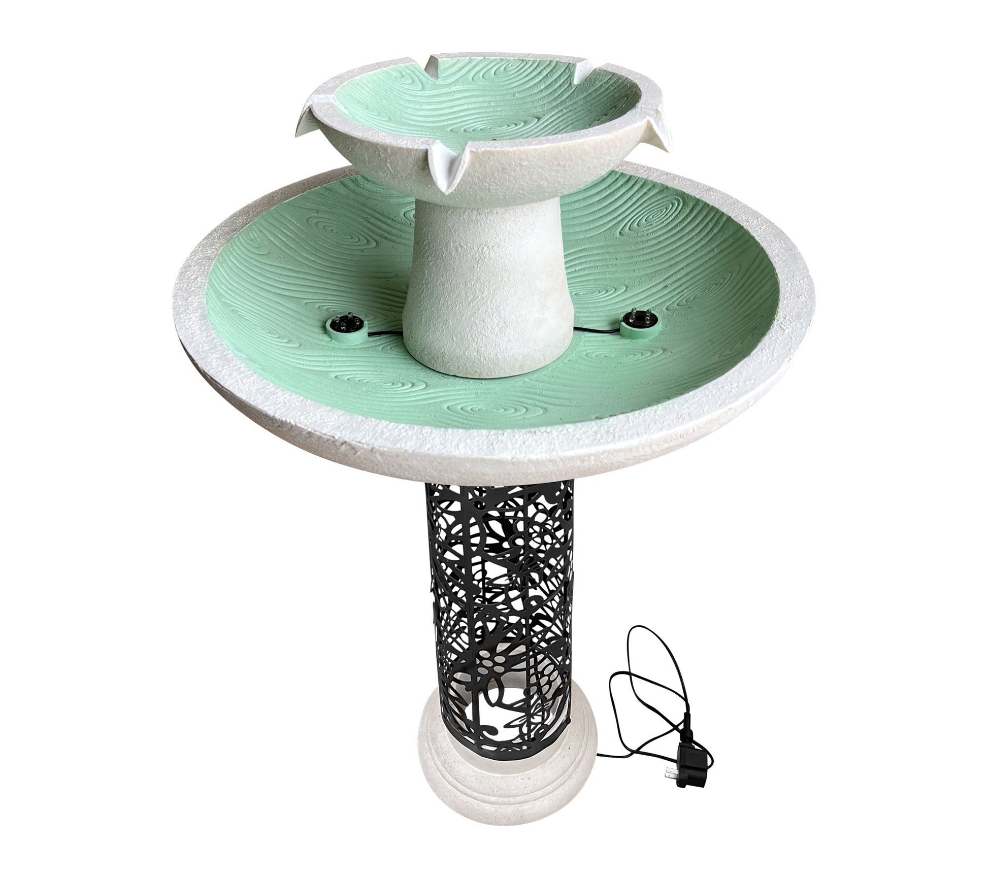 "As Is" Temp- tations Outdoor Woodland or Mosaic 2-Tier Lit Fountain