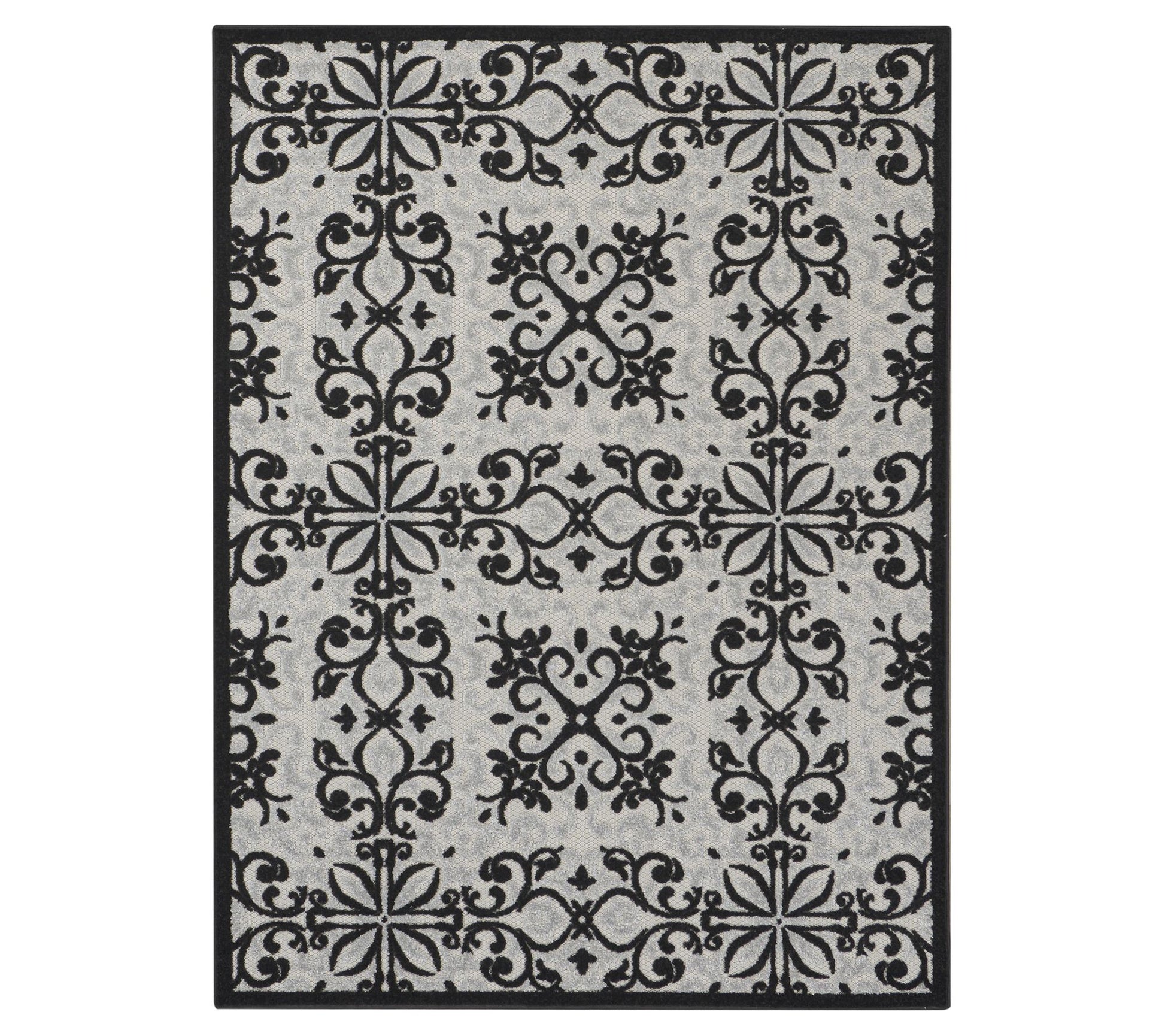 Nourison Home Modern Demask Print Indoor/ Outdoor 5'3" x 7' Rug