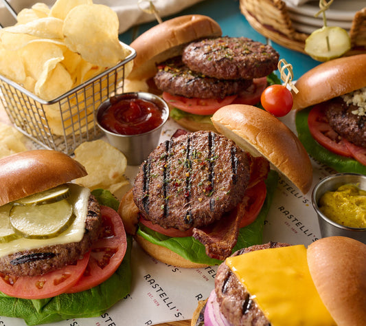 Rastelli's (12) 4.5-oz Grass Fed Butcher Blend Beef Burgers