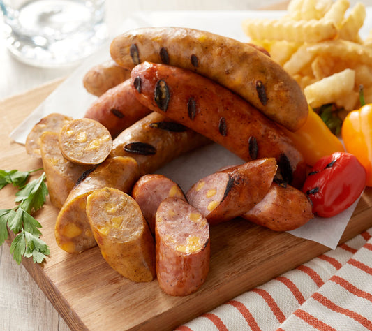 Corky's BBQ (8) 1-lb Packs of Cheddar Filled Pork Sausages