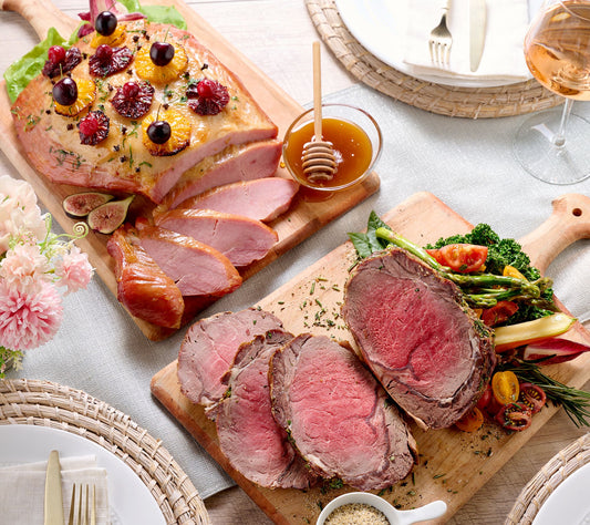 Kansas City Steak Co. 3.5-4lb Prime Rib & 4.1-5.4lb Carver Ham