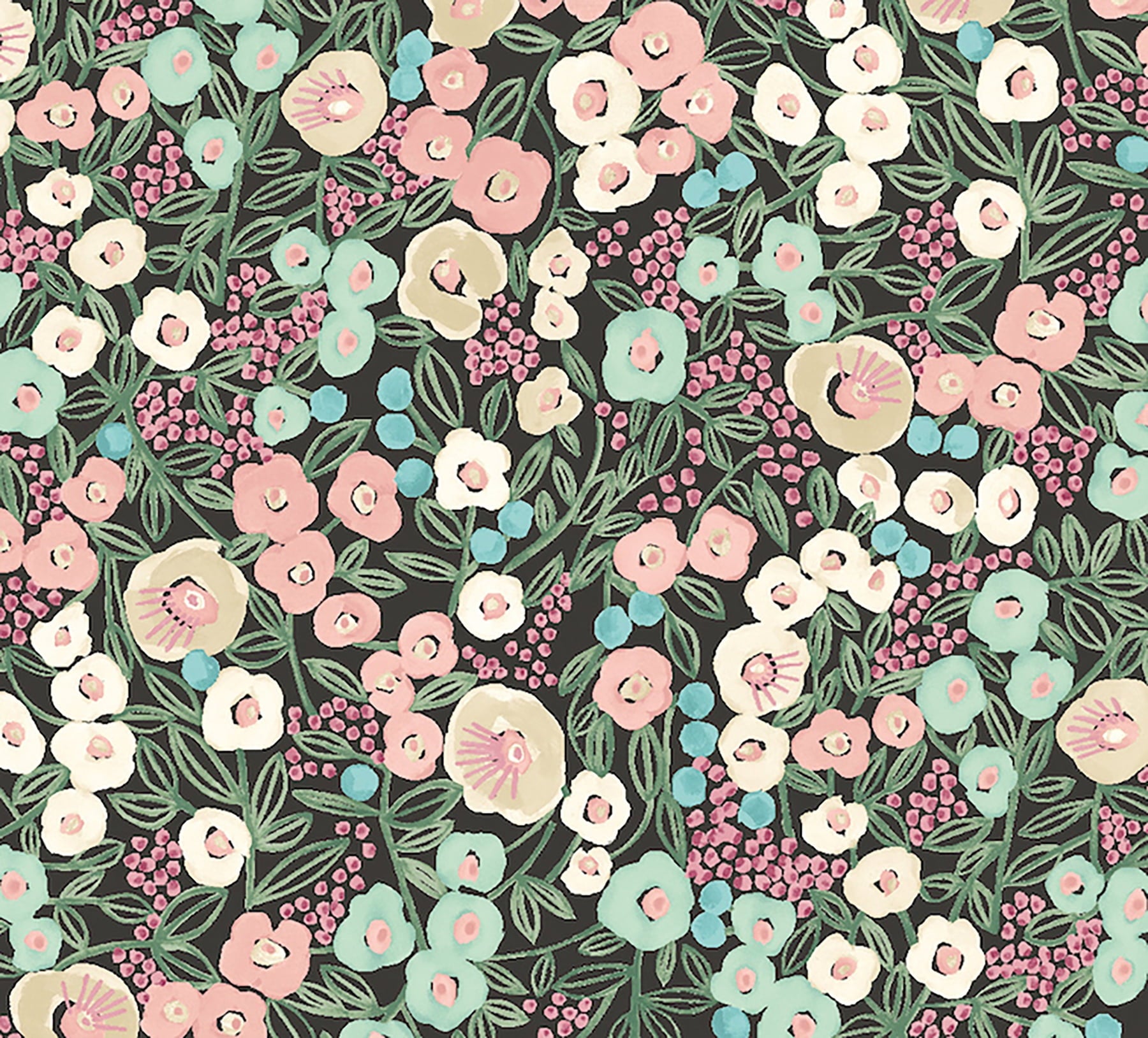 ohpopsi Flora Ditsy Pink Garden Unpasted Non Woven Wallpaper, 19.7-in by 33-ft., 54.2 sq. ft.