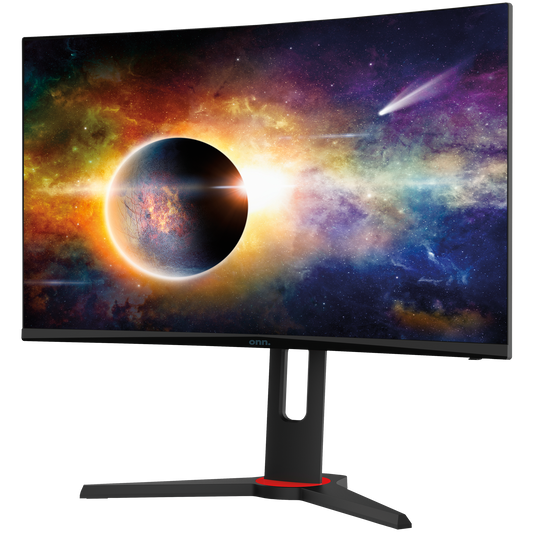 onn 27" Curved QHD (2560 x 1440p) 165Hz 1ms Adaptive Sync Gaming Monitor with Cables, Black, New