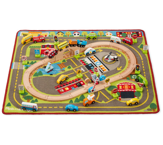 Melissa & Doug Deluxe Multi-Vehicle Activity Road Rug