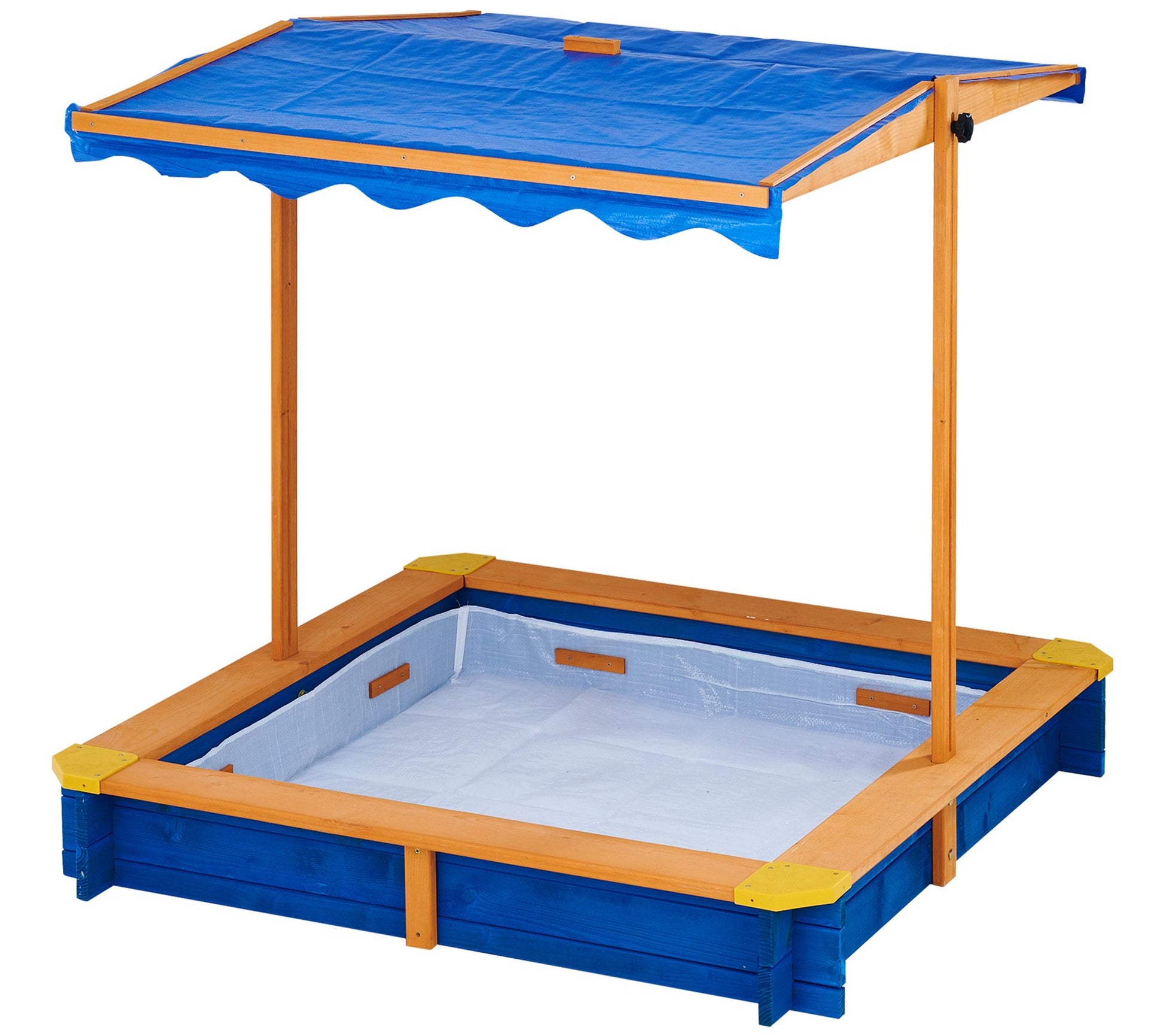 Teamson Kids Outdoor Summer Sand Box Wood / Blue