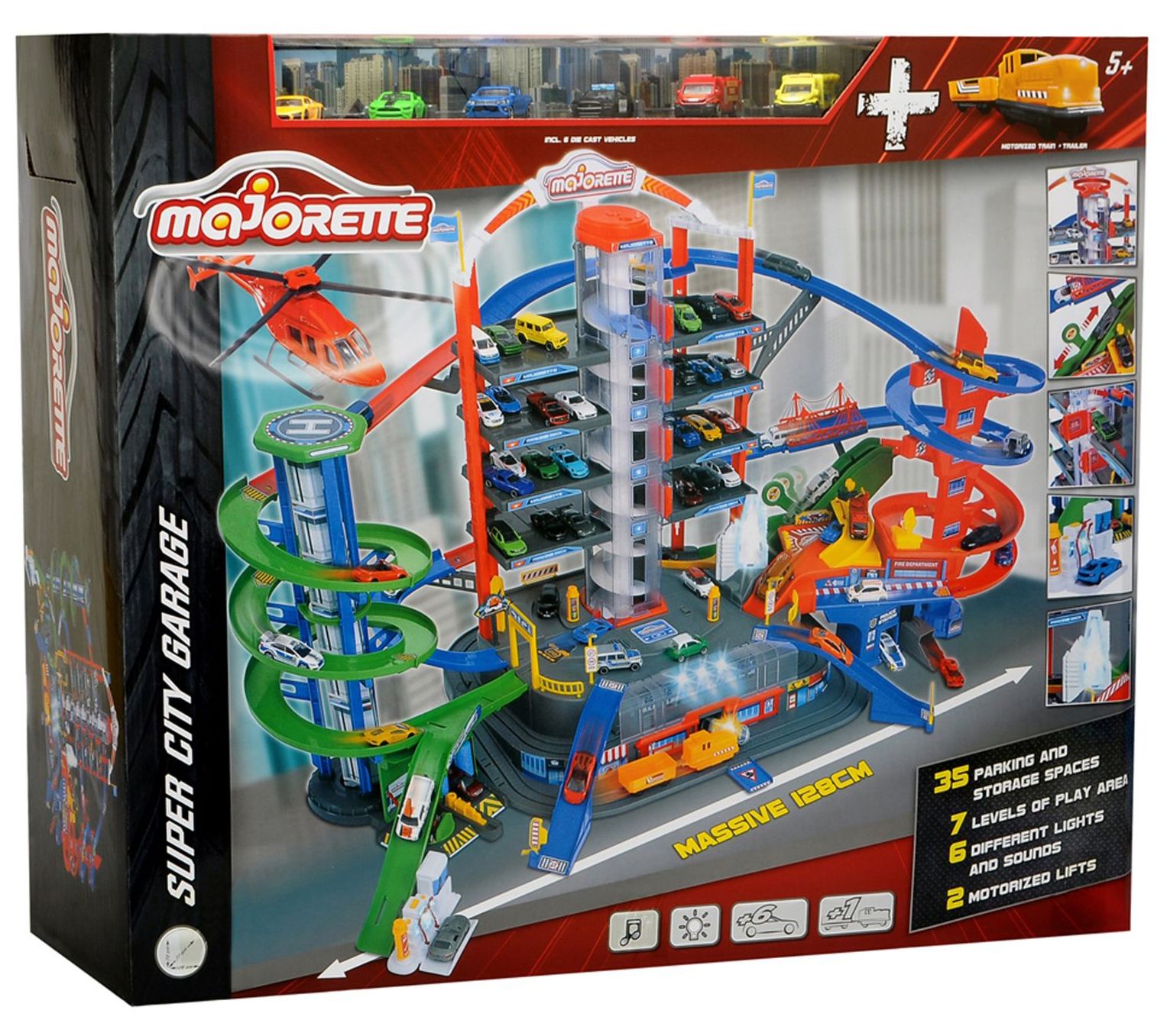 Dickie Toys Super City Garage Playset With 6 Die-Cast Cars