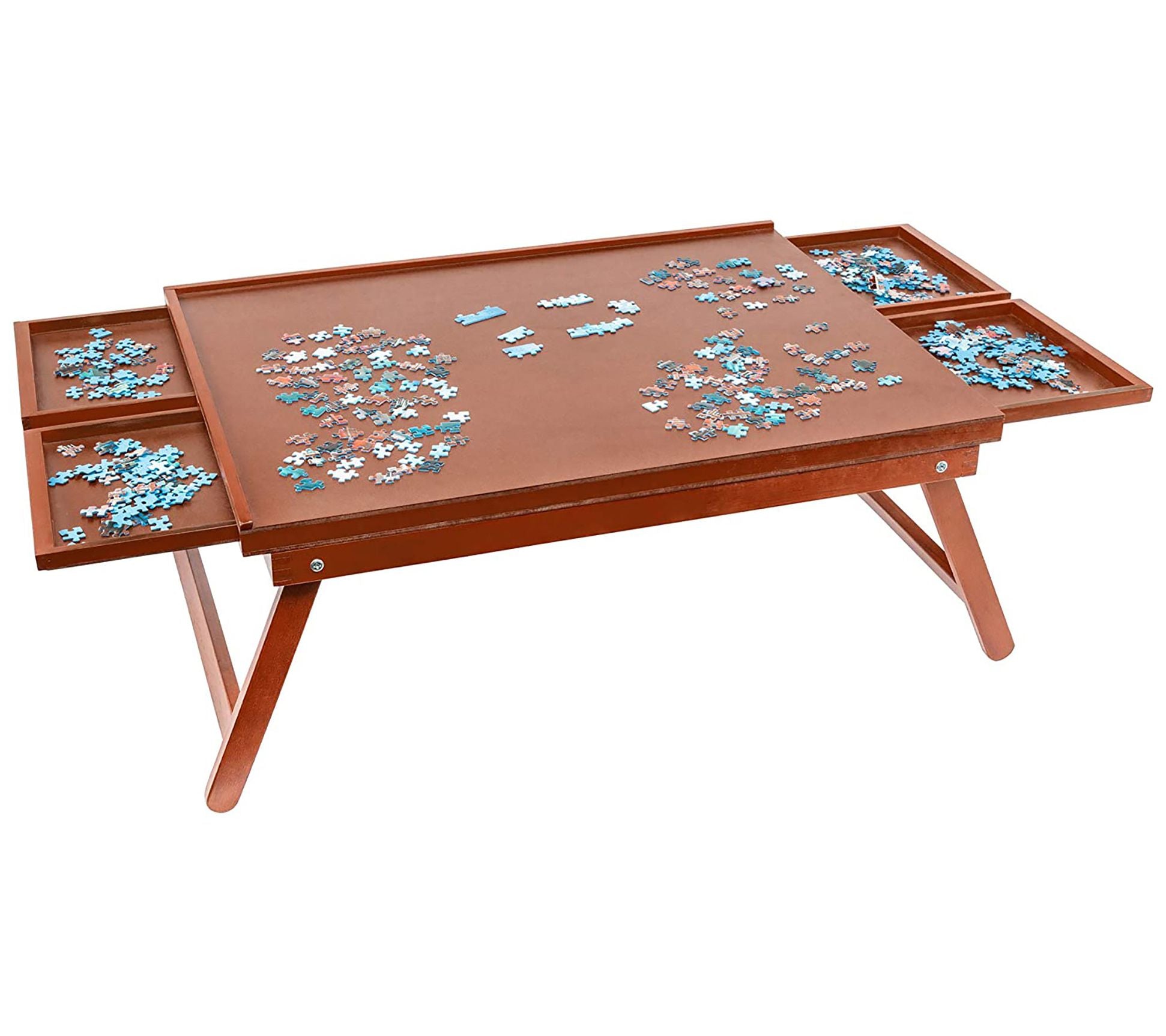 Jumbl Freestanding Puzzle Board with Foldable Legs and Drawers
