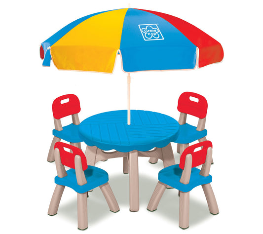 Grow'n Up Kids Summertime Patio Set w/ Chairs &Umbrella
